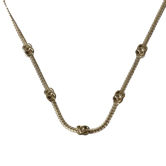 Chanel Five Metal CC Choker Necklace Gold - Picture 2 of 2